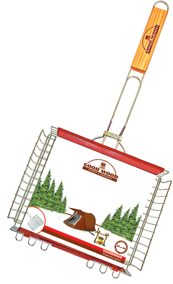 GOOD WOOD РЕШЕТКА-ГРИЛЬ 26*45 СМ