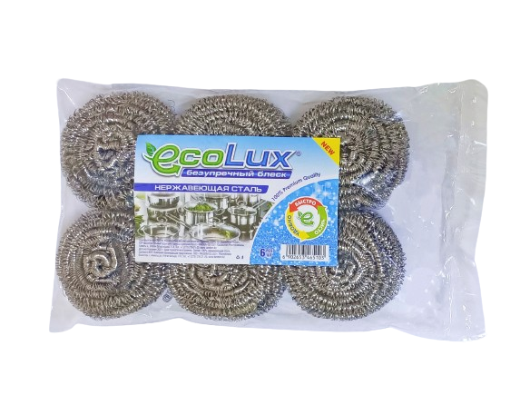 ECOLUX МОЧАЛКА металлическая 6 шт.