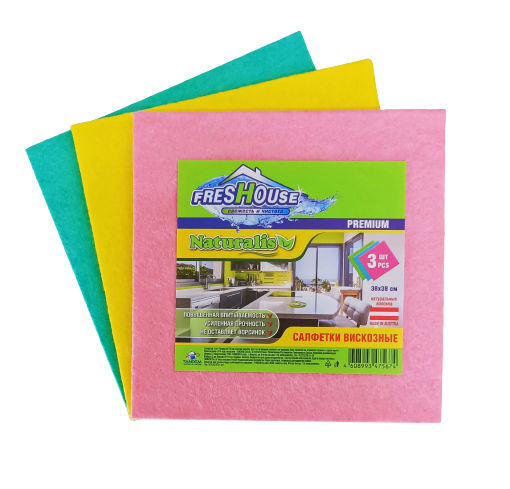 Салфетки универ FRESHOUSE PREMIUM (разноцвет)  3шт.