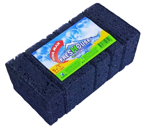 Губка для посуды FRESHOUSE ПЕНА MAX 5+1 (черн.)