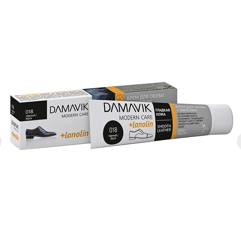 DAMAVIK КР-ТУБ для обуви  с ланолином ЧЕР. 40мл.