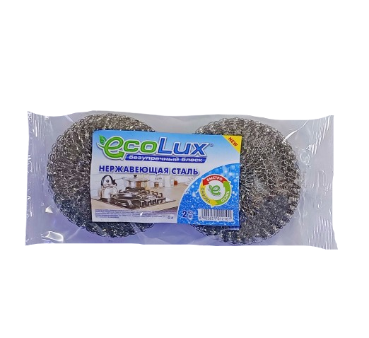 ECOLUX ГУБКА металлическая 2 шт.