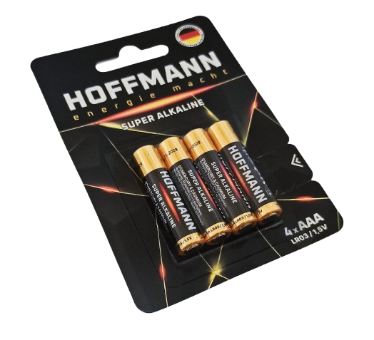 БАТАРЕЙКИ "HOFFMANN" SUPER ALKILINE (AAA) 4 шт.в блистере