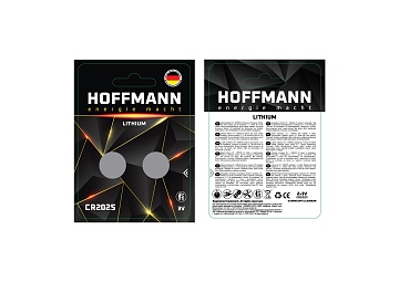 БАТАРЕЙКИ "HOFFMANN" Lithium (CR 2025) 2 шт.в блистере